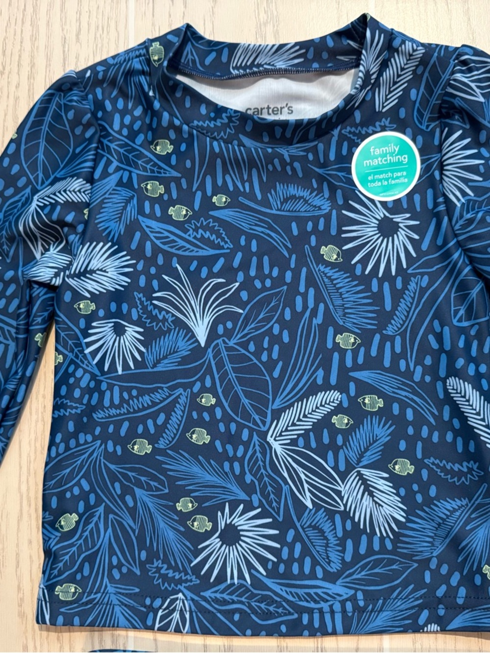 Carter’s Toddler Girl 2T‎ Tropical Fish Rash Guard Swim Set 2PC NWT - Picture 2 of 10